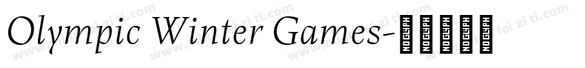 Olympic Winter Games字体转换